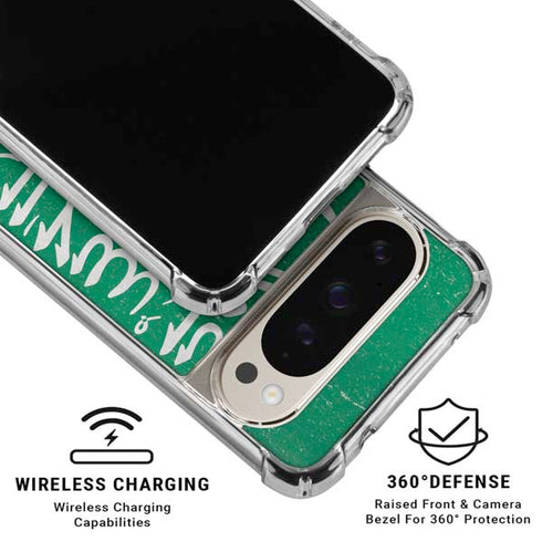Saudi Arabia Flag Distressed Pixel 9 Pro XL Clear Case